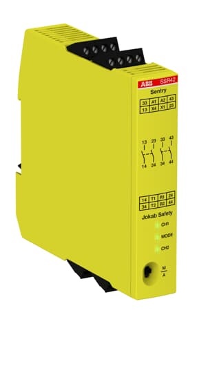 Relè sicurezza SENTRY SSR42 24VDC 2NO+2NO ritardati monitoraggio emergenza industriale