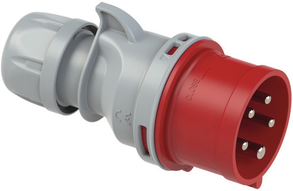 Spina mobile dritta 16A 3P+N+T IP44 380/415V collegamento senza viti pressacavo ergonomica ore 6