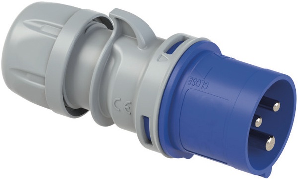 Spina mobile dritta 16A 2P+T 200/250V IP44 con collegamento senza viti e pressacavo per installazioni elettriche rapide e sicure