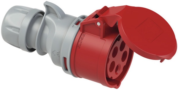 Presa mobile dritta 16A 3P+N+T 380/415V IP44 collegamento senza viti uso interno ed esterno