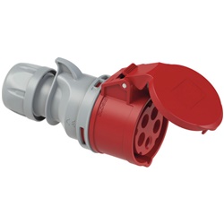 Presa mobile dritta 16A 3P+N+T 380/415V IP44 collegamento senza viti uso interno ed esterno