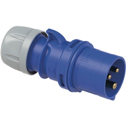 Spina mobile dritta 32A 2P+T 200/250V IP44 per uso interno ed esterno con morsettiere a vite