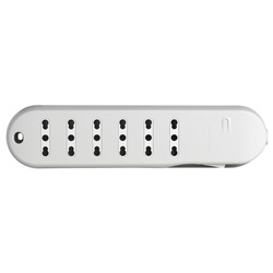 Multipresa slim 6 prese bipasso 10/16A interruttore sicurezza uso interno bianco