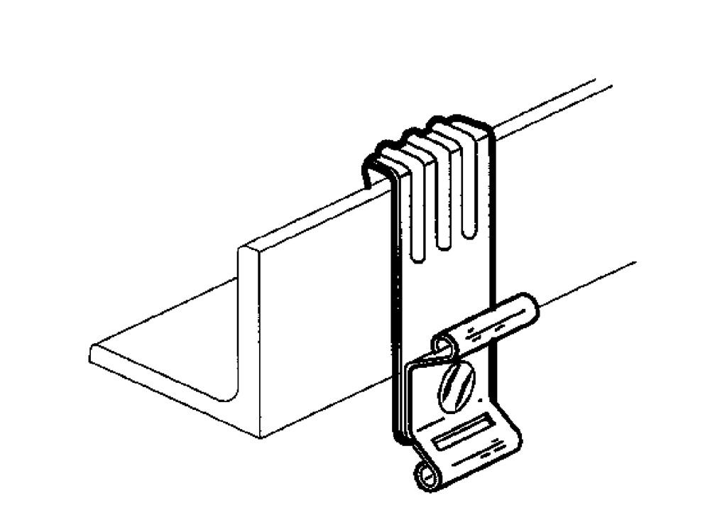 Clip Hook porta fascetta 5-7mm acciaio rivestito alluminio/zinco per impianti elettrici