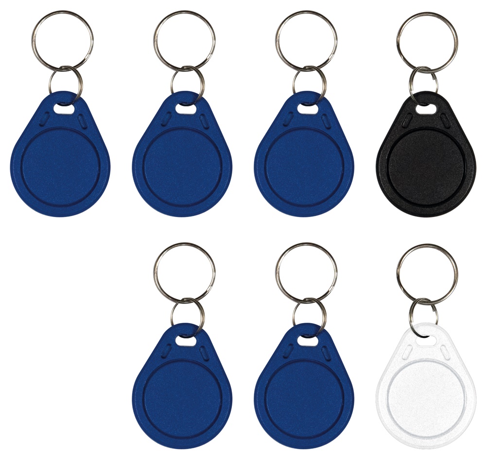Chiavette RFID Mifare 7 pezzi transponder per configurazione e utenti sistema controllo accessi