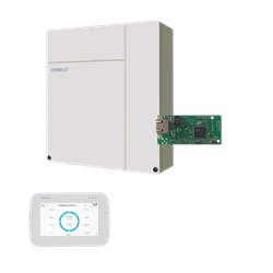 Serie Vedo - Kit centrale VEDO34 + scheda IP + tastiera touch 5 bianca