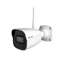 Serie Advance - Telecamera Wi-Fi bullet 4MP, ottica fissa 2.8mm, LED IR 30m, funzioni analisi video, alimentatore, slot SD, alluminio IP67, ONVIF