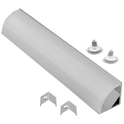 Kit canaline elettriche nero con angolari, copertura opale, tappi e staffe per installazioni residenziali e commerciali