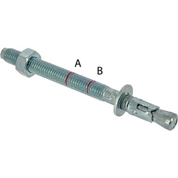 Perno ancoraggio M10x95 mm acciaio elettrozincato fissaggi pesanti materiali pieni dado rondella premontati