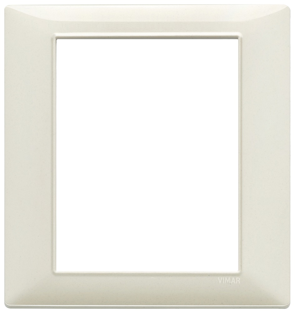 Placca 8 moduli tecnopolimero bianco granito per installazioni elettriche