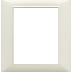 Placca 8 moduli tecnopolimero bianco granito per installazioni elettriche
