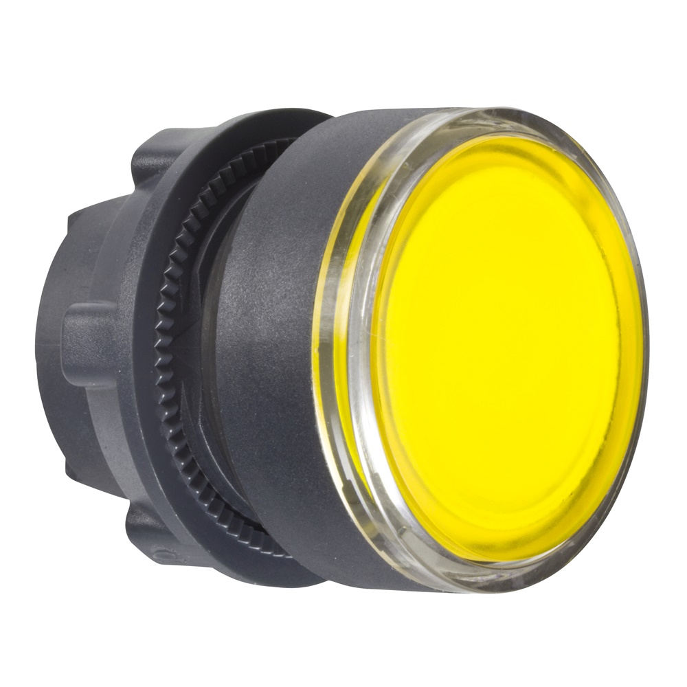 Testa pulsante luminoso giallo Ø22- per LED universale
