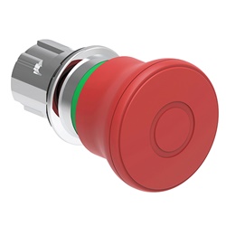 Pulsante emergenza fungo 40mm rosso metallo ISO13850 per sicurezza industriale