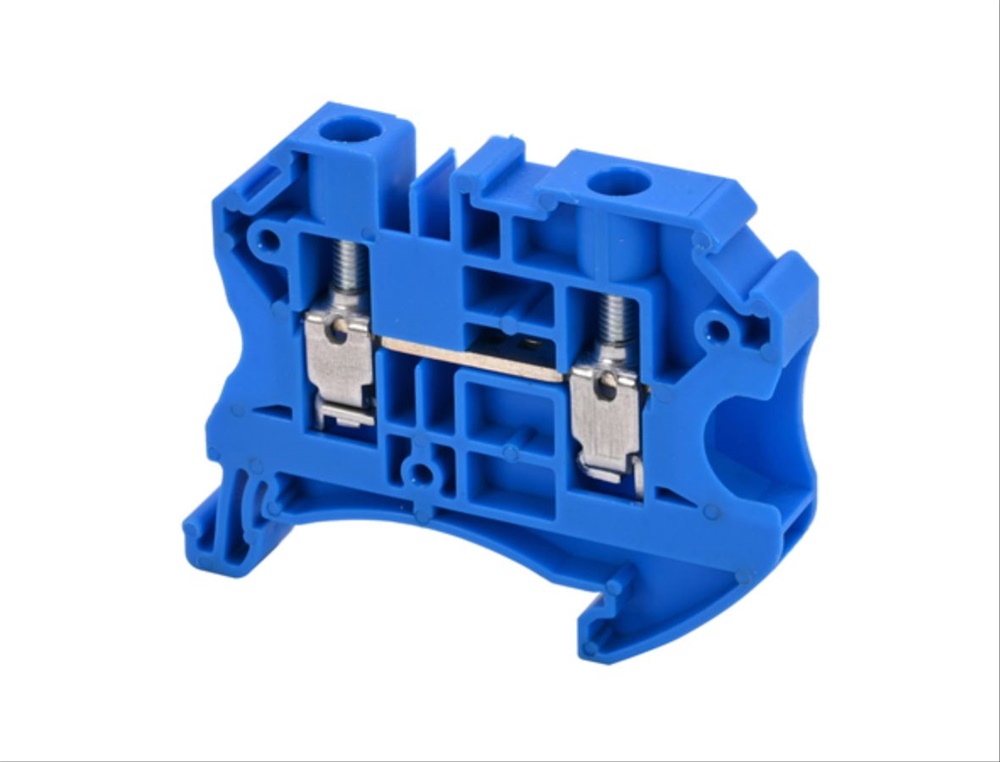 Morsetto componibile serraggio a vite sezione 6mm² guida DIN per impianti elettrici civili e industriali
