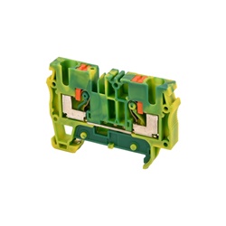 Morsetti componibili push-in per reti di terra sezione 10mm² giallo/verde guida DIN