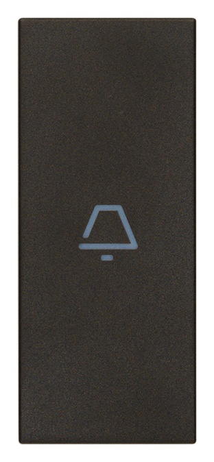 Tasto 1 modulo assiale simbolo campanello nero illuminabile per comandi elettrici