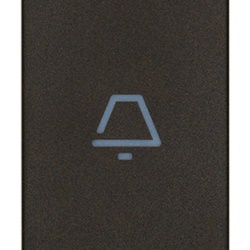 Tasto 1 modulo assiale simbolo campanello nero illuminabile per comandi elettrici