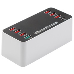 Multicharger 60W 8 uscite USB ricarica simultanea dispositivi smartphone tablet ufficio casa
