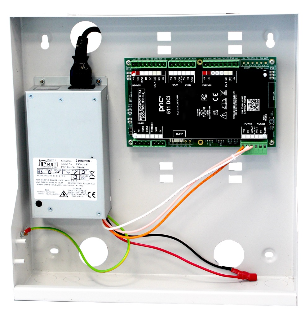 Unità di controllo 511DCi box singolo varco, alimentatore 3A, tramite rete TCP/IP e RS485, fino a 48 varchi