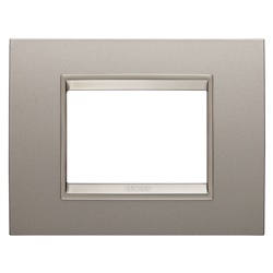 PLACCA LUX - IN METALLO - 3 POSTI - BRONZO PERLATO - CORNICE BRONZO CHIARO OPACO - CHORUSMART