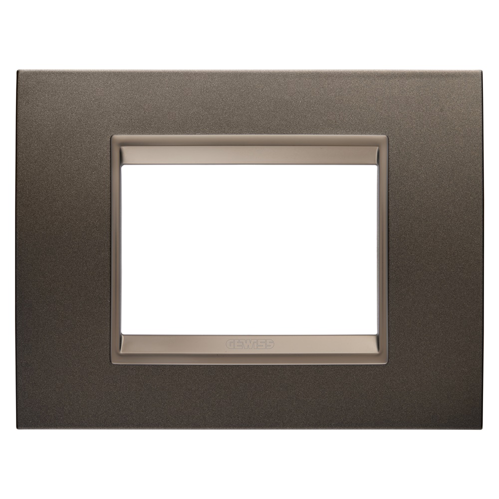 PLACCA LUX - IN METALLO - 3 POSTI - ANODIC BROWN - CORNICE BRONZO SCURO OPACO - CHORUSMART