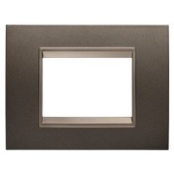 PLACCA LUX - IN METALLO - 3 POSTI - ANODIC BROWN - CORNICE BRONZO SCURO OPACO - CHORUSMART
