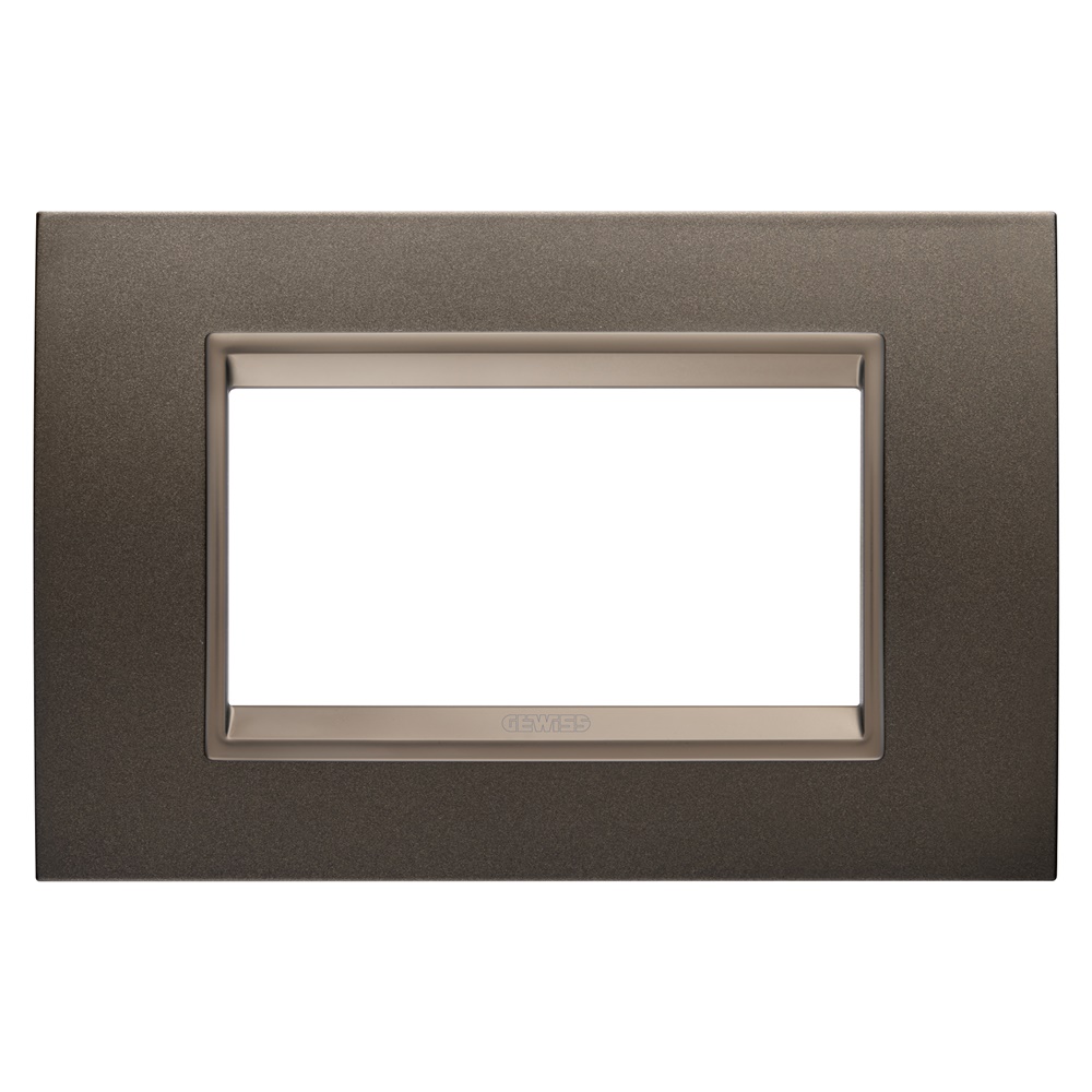 PLACCA LUX - IN METALLO - 4 POSTI - ANODIC BROWN - CORNICE BRONZO SCURO OPACO - CHORUSMART