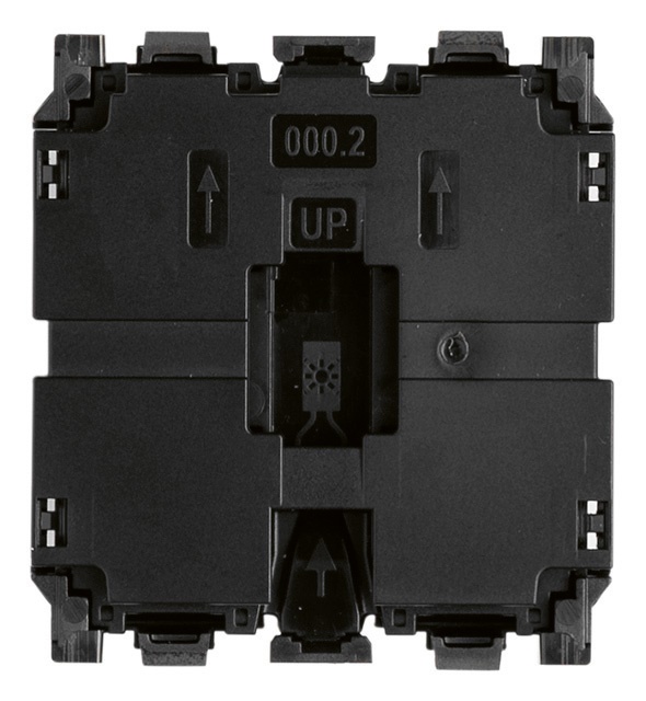 Meccanismo pulsante 1P NO 10A 2 moduli illuminabile per comando elettrico