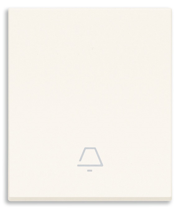 Tasto 2 moduli allineato simbolo campanello illuminabile bianco per impianti elettrici