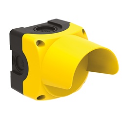 Pulsantiera gialla 1 foro con guardia resistente per controllo impianti elettrici e illuminazione