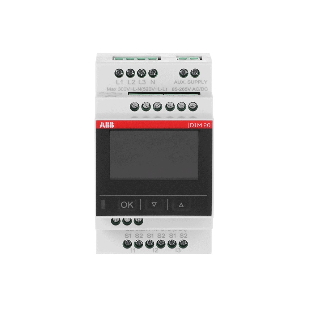 Multimetro digitale D1M 20 Modbus RTU RS485 con ingressi/uscite digitali, alimentazione 85-265V, classe 0.5 per energia attiva, display LCD per monitoraggio impianti elettrici