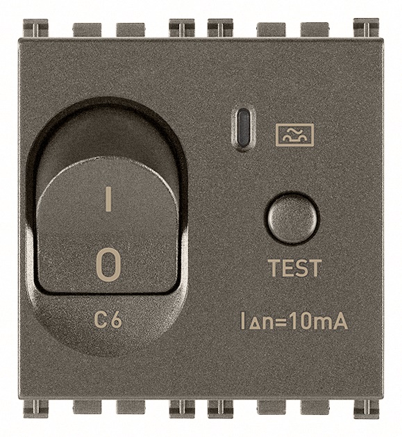 Interruttore magnetotermico differenziale 1P+N C6 10mA 2 moduli uso civile e industriale