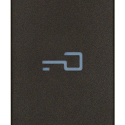 Tasto 1 modulo assiale simbolo chiave nero illuminabile per comandi elettrici