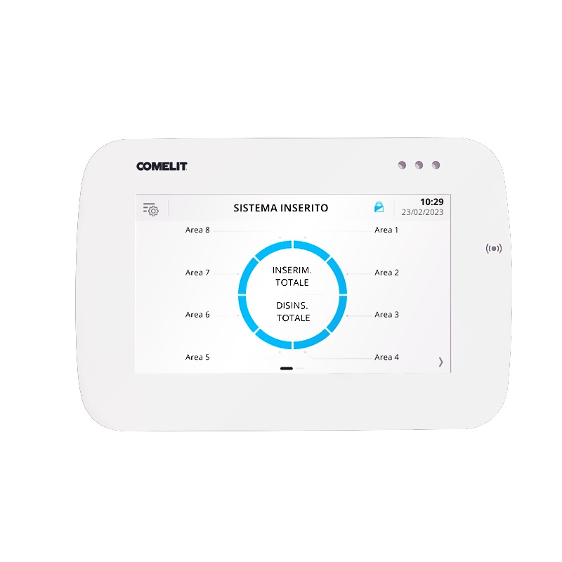 Serie Vedo - Tastiera touch 5 bianca con RFID, 1 ingresso/uscita, RS485, 125x85mm