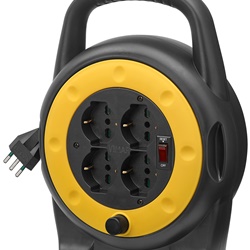 Avvolgicavo 10A 4 prese universali 5m cavo H05VV-F protezione integrata