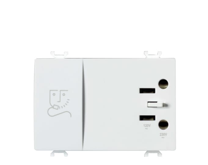Presa rasoi 2P con trasformatore isolamento integrato 230V 50/60Hz incasso sicurezza