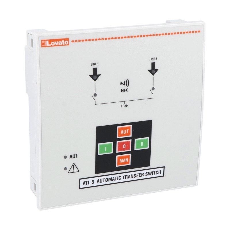 Commutatore automatico rete 144x144mm auto-alimentato 110-240VAC con tecnologia NFC controllo 2 linee