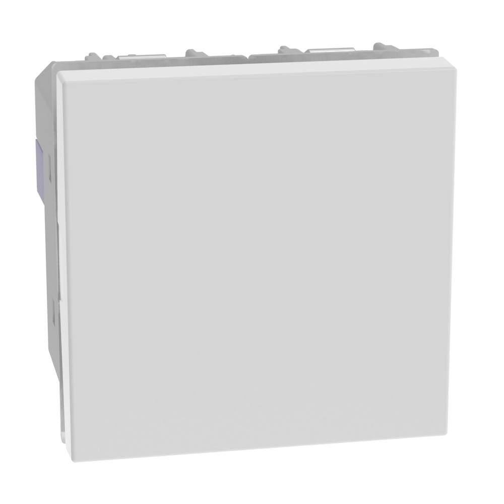 Commutatore elettrico 2 poli 10AX 250V bianco doppio tasto 2 moduli per impianti elettrici