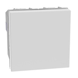 Commutatore elettrico 2 poli 10AX 250V bianco doppio tasto 2 moduli per impianti elettrici