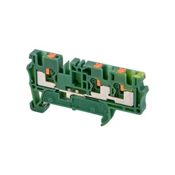 Morsetti componibili multiconduttore push-in per messa a terra, guida DIN, sezione 0,08-6 mm², giallo/verde