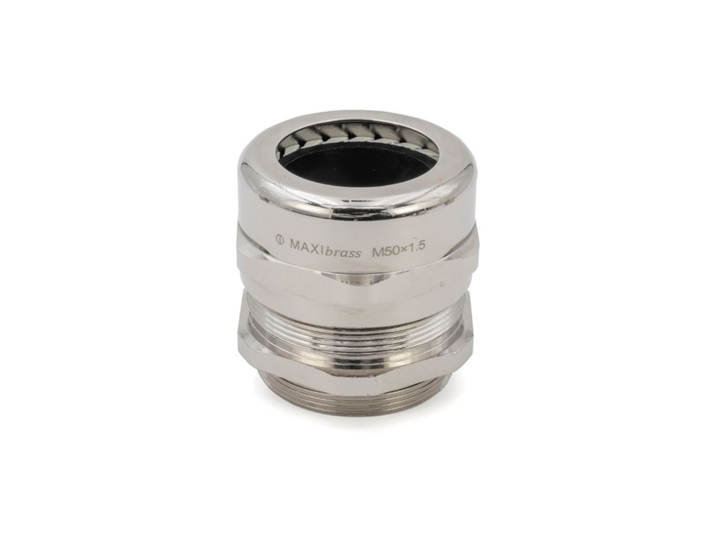 Pressacavo Maxibrass ottone nichelato campo serraggio esteso IP68 per ambienti esterni e umidi