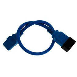 POWER CORD C19 / C20 0,5M BLUE