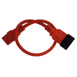 POWER CORD C19 / C20 0,5M RED
