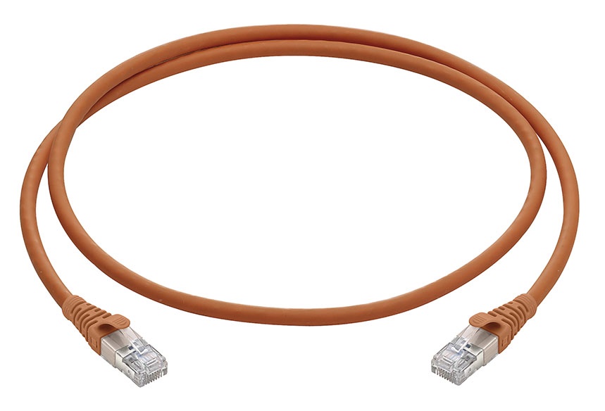 Cordone RJ45 Cat6A S/FTP schermato 2 metri cavo rete arancione PVC