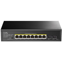 Switch Gigabit PoE 8 porte RJ45 2 slot SFP 120W per reti aziendali e dispositivi IP