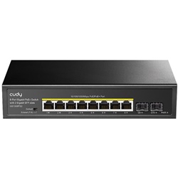 Switch Gigabit PoE 8 porte RJ45 2 slot SFP 120W per reti aziendali e dispositivi IP