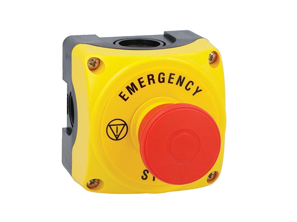 Pulsante emergenza 40mm push/pull 1NC comando sicurezza industriale