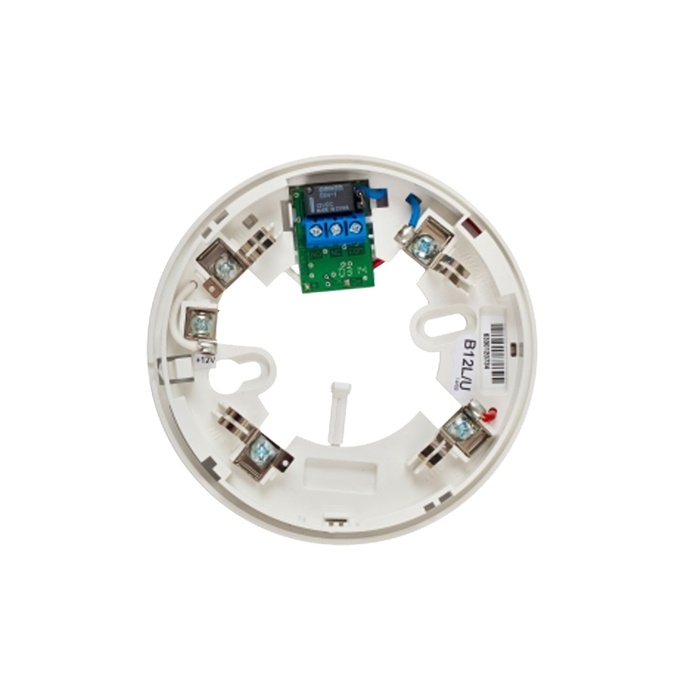 Base con relè sensori convenzionali, alimentazione 12VDC, modalità con ripristino, Ø102xh11mm, 46g