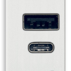 Alimentatore USB A+C 15W 5V 1M bianco ricarica smartphone tablet doppia uscita