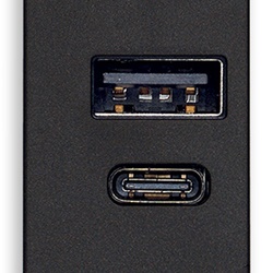 Alimentatore USB A+C 15W 5V 1M Nero doppia uscita per dispositivi elettronici